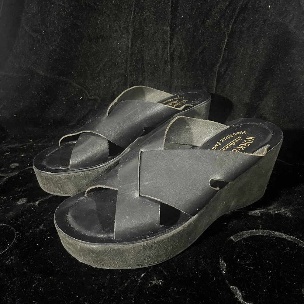 Black Kork-Ease Platform Sandals